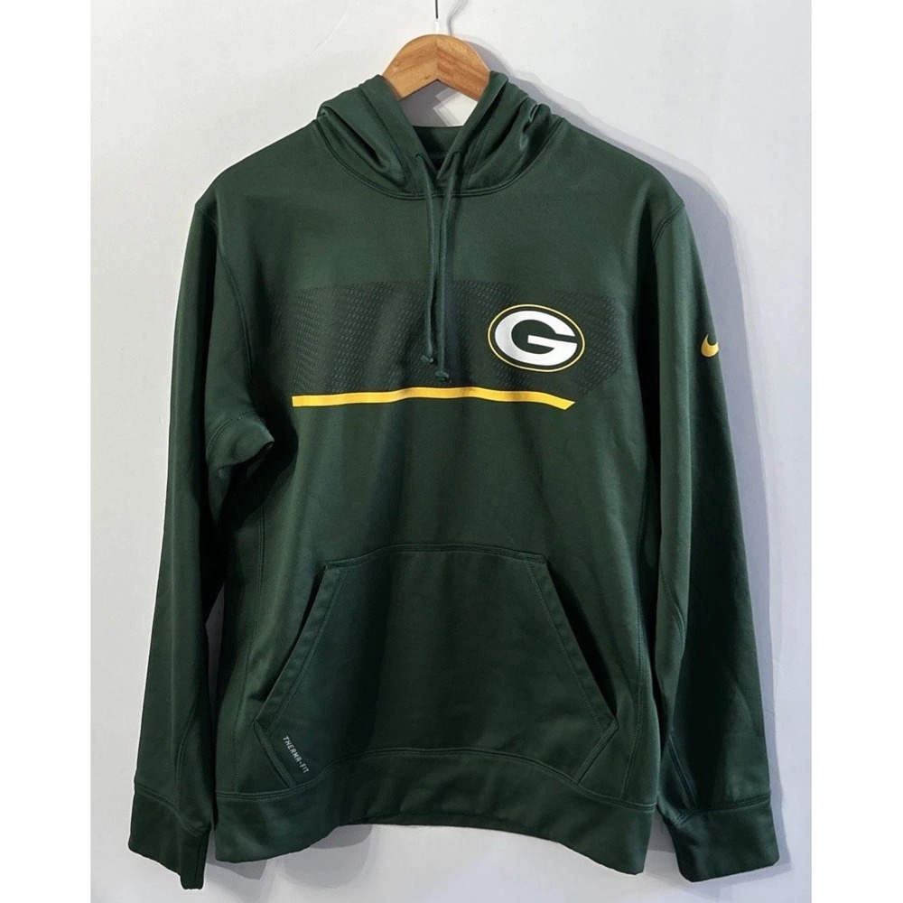 Green Bay Packers Nike Team Therma-Fit Hoodie Sweatshirt Men's Small 538618‎ EC